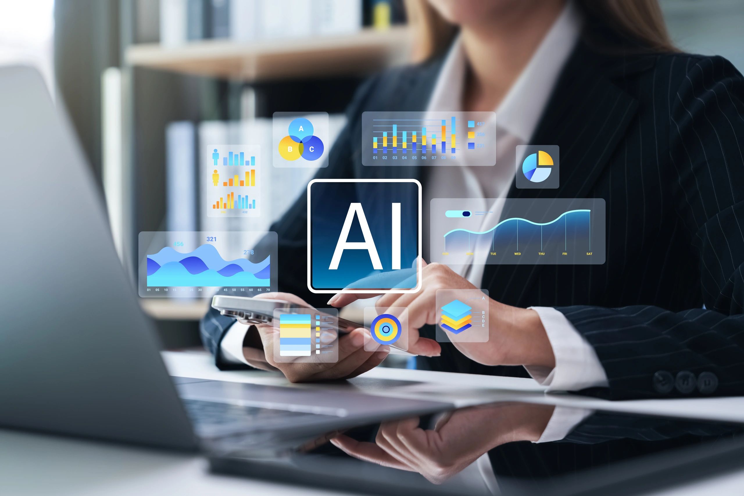 Businesswomen using AI